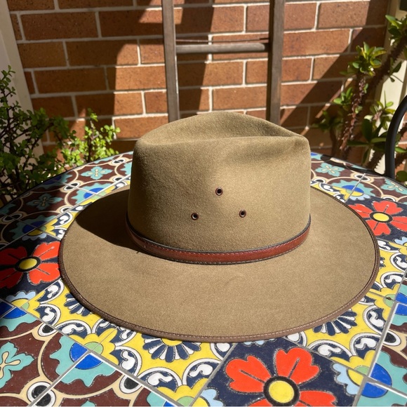 Akubra Cooper Pedy Santone Kangaroo Tail Band Hat Size 58 - Picture 2 of 7